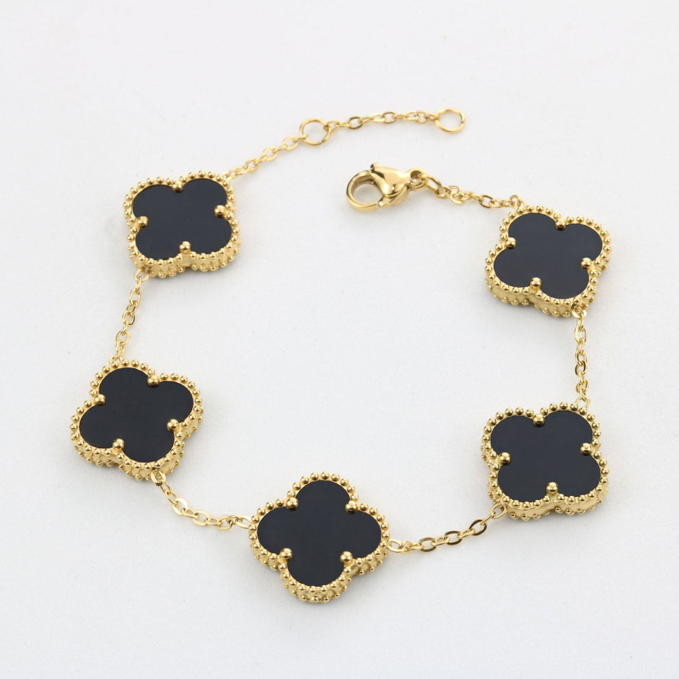Marie-Louise - Exlusieve Gouden Klaver Armband
