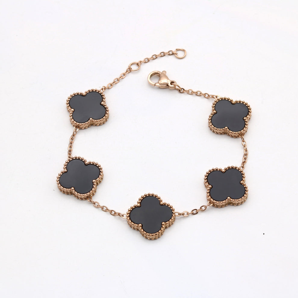 Marie-Louise - Exlusieve Gouden Klaver Armband