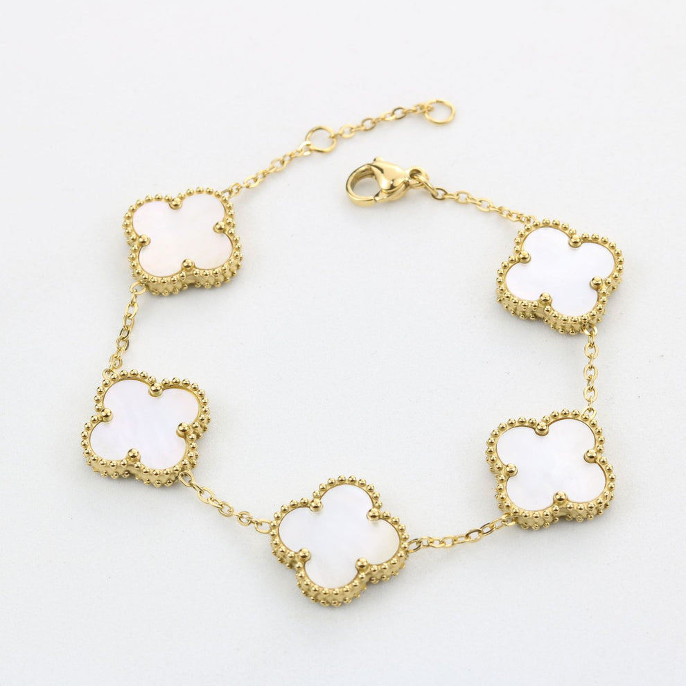 Marie-Louise - Exlusieve Gouden Klaver Armband