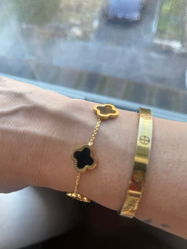 Marie-Louise - Exlusieve Gouden Klaver Armband